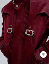 Load image into Gallery viewer, CROC-MOHAIR -EMBOSSED CRYSTAL BUCKLE JACKET