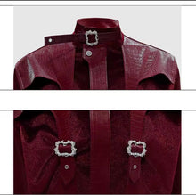Load image into Gallery viewer, CROC-MOHAIR -EMBOSSED CRYSTAL BUCKLE JACKET