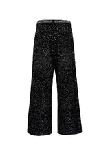 Load image into Gallery viewer, Swarovski Crystal-Embellished Washed Loose-Fit Jeans- handmade