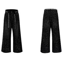 Load image into Gallery viewer, Swarovski Crystal-Embellished Washed Loose-Fit Jeans- handmade