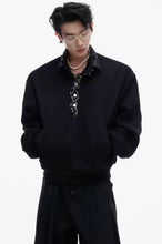 Load image into Gallery viewer, ✨ NOIR CRYSTAL/ SAFETY COLLAR SWEATSHIRT FW25