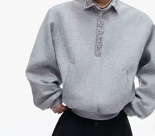 Load image into Gallery viewer, ✨ NOIR CRYSTAL/ SAFETY COLLAR SWEATSHIRT FW25