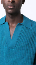 Load image into Gallery viewer, The Pacific Aqua Knitted Polo Shirt
