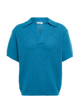 Load image into Gallery viewer, The Pacific Aqua Knitted Polo Shirt