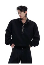 Load image into Gallery viewer, ✨ NOIR CRYSTAL/ SAFETY COLLAR SWEATSHIRT FW25