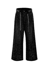 Load image into Gallery viewer, Swarovski Crystal-Embellished Washed Loose-Fit Jeans- handmade