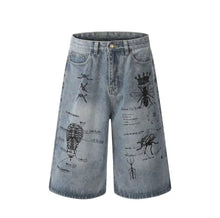 Load image into Gallery viewer, Brooklyn Grafitti Denim Shorts { Exclusive Summer24 }