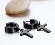Load image into Gallery viewer, Mens Stainless Steel Cross Earings - Rich Access