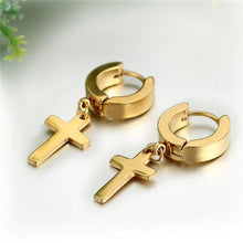 Load image into Gallery viewer, Mens Stainless Steel Cross Earings - Rich Access