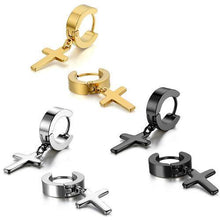 Load image into Gallery viewer, Mens Stainless Steel Cross Earings - Rich Access