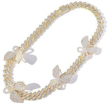 Load image into Gallery viewer, 24k Gold Filled Cuban Link Removable Butterfly With Matching Bracelets - Rich Access