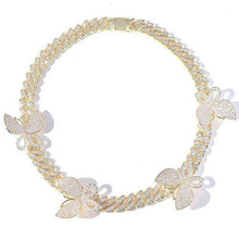 Load image into Gallery viewer, 24k Gold Filled Cuban Link Removable Butterfly With Matching Bracelets - Rich Access