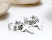 Load image into Gallery viewer, Mens Stainless Steel Cross Earings - Rich Access