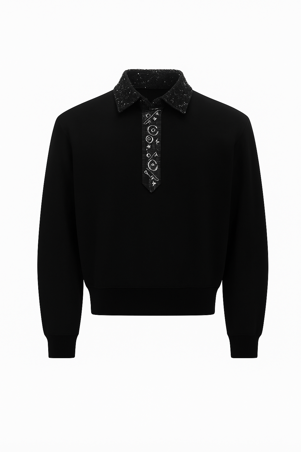 ✨ NOIR CRYSTAL/ SAFETY COLLAR SWEATSHIRT FW25