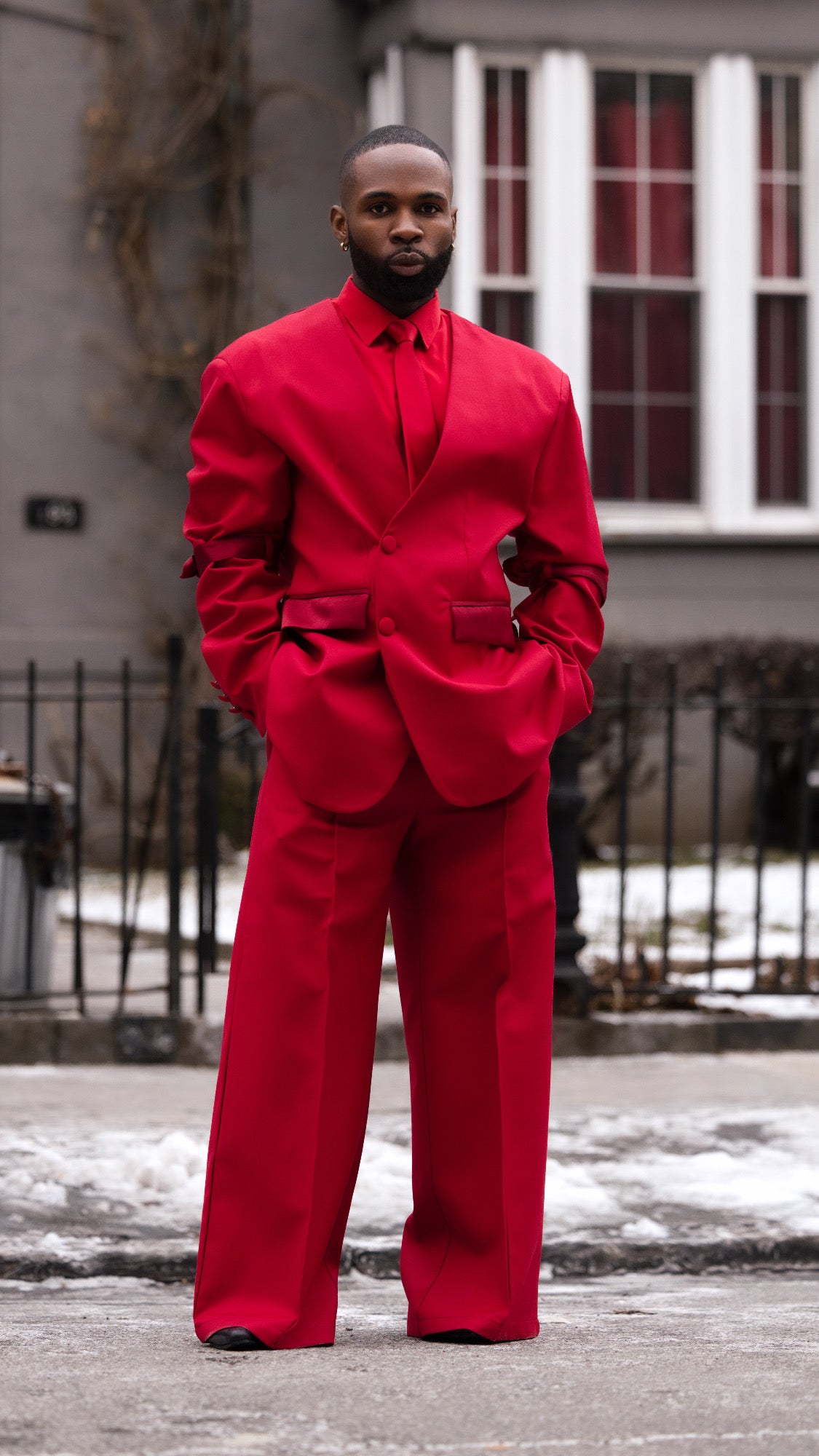 Wine Red Deconstructed Three Piece Suit- made to order