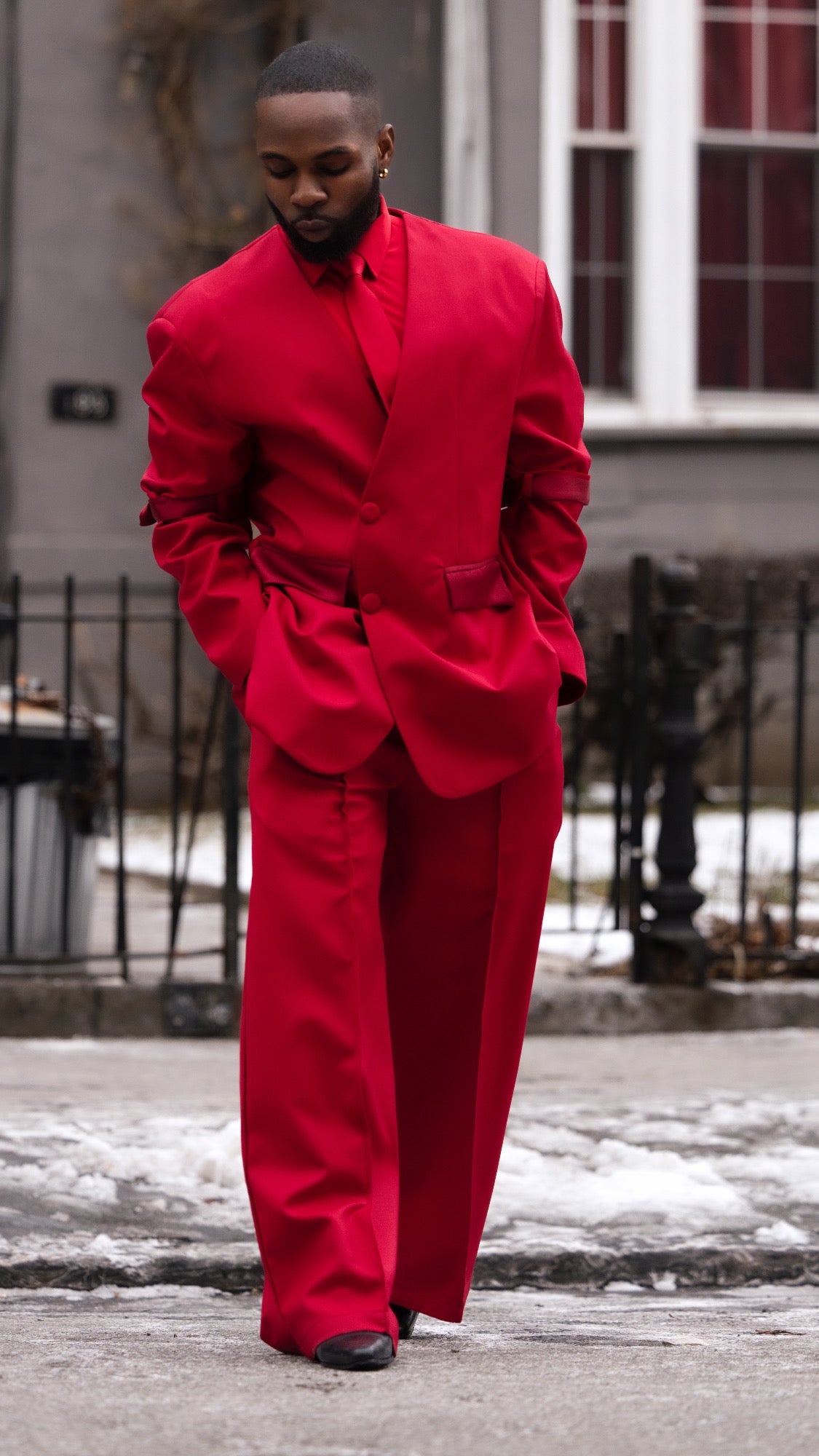 Wine Red Deconstructed Three Piece Suit