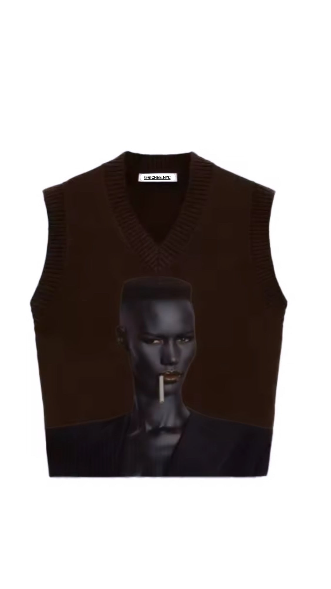 Grace Jones The Timeless Luxe' Cardigan FW25. EXCLUSIVE