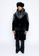 Load image into Gallery viewer, Faux Fur Coat With Mink Grey ColorBlack Patchwork ( Ships Same Day}
