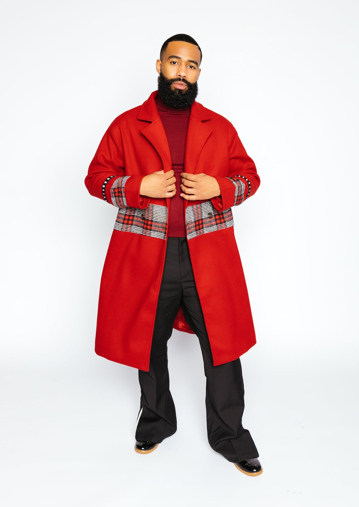 Red Light Weight Wool Coat