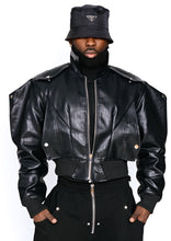 Load image into Gallery viewer, Brooklyn Baddie Crop Vegan leather Jacket. SLIM FIT.. ONLY 10 LFFT  ..SHIP SAME DAY
