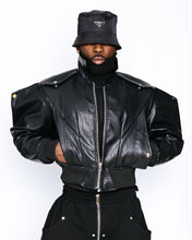 Load image into Gallery viewer, Brooklyn Baddie Crop Vegan leather Jacket. SLIM FIT.. ONLY 10 LFFT  ..SHIP SAME DAY

